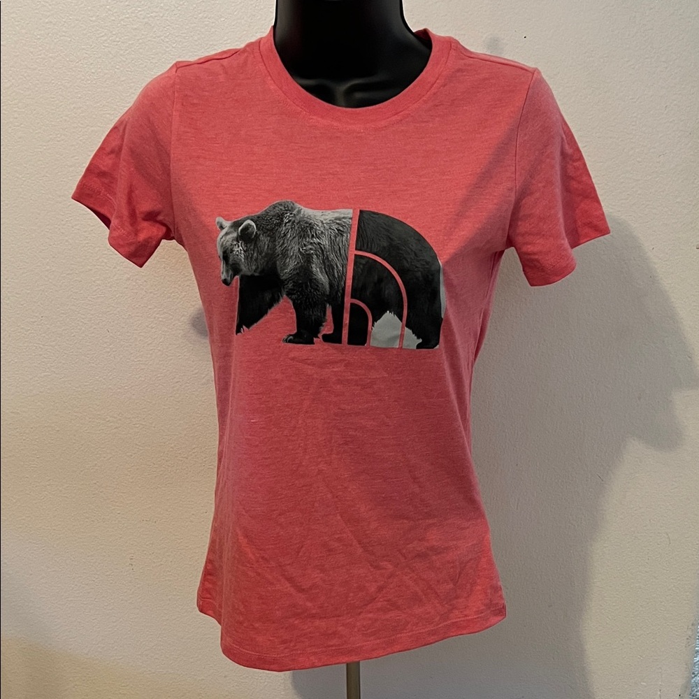 The North Face Red Short Sleeve Tee with Bear Graphic